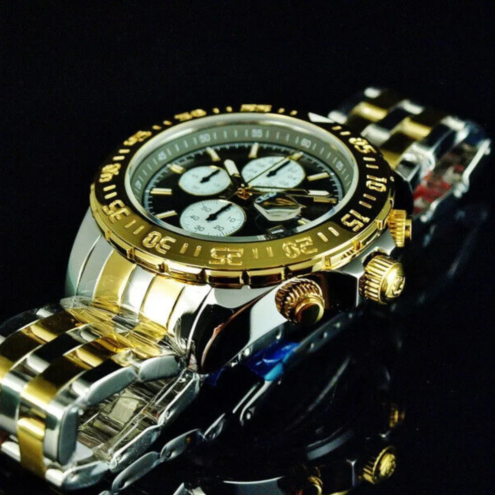 Invicta Two Tone 18k Gold Men Watch